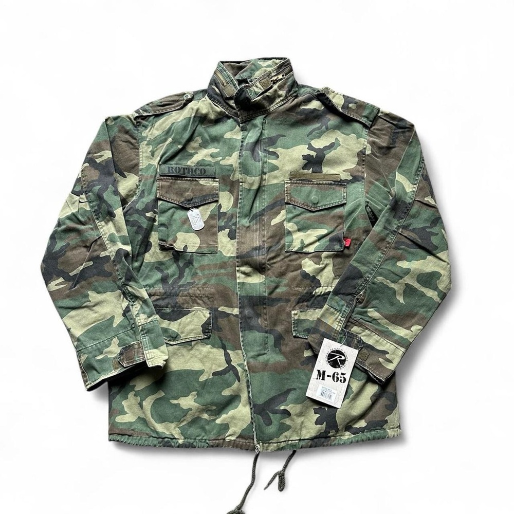 Rothco Woodland Camo M-65 Field Jacket Army Military Coat Medium NWT